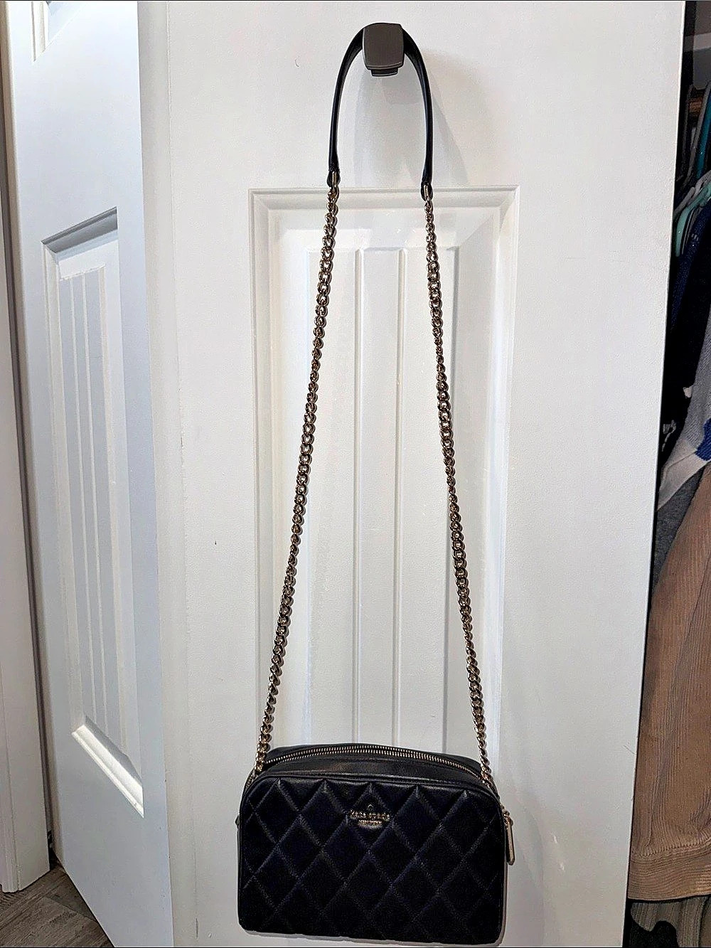Kate Spade Carey Chain Camera Bag Quilted Crossbody Black